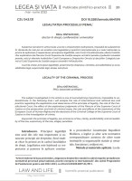 Legalitatea procesului penal